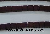 CHE610 15.5 inches 2*2mm cube matte plated hematite beads wholesale