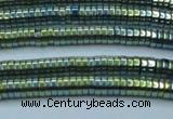 CHE655 15.5 inches 1*3mm tyre plated hematite beads wholesale