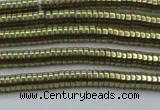 CHE662 15.5 inches 1*4mm tyre plated hematite beads wholesale