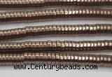 CHE663 15.5 inches 1*4mm tyre plated hematite beads wholesale