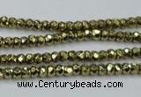 CHE736 15.5 inches 2*3mm faceted rondelle plated hematite beads