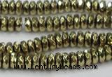 CHE739 15.5 inches 4*8mm faceted rondelle plated hematite beads