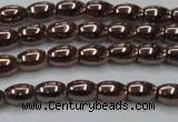 CHE742 15.5 inches 4*6mm rice plated hematite beads wholesale