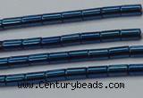 CHE765 15.5 inches 2*4mm tube plated hematite beads wholesale