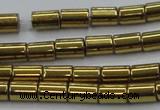 CHE768 15.5 inches 3*5mm tube plated hematite beads wholesale