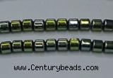 CHE779 15.5 inches 2*2mm drum plated hematite beads wholesale