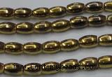 CHE795 15.5 inches 3*5mm rice plated hematite beads wholesale