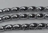 CHE801 15.5 inches 4*6mm rice plated hematite beads wholesale