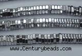 CHE833 15.5 inches 1*3mm hexagon plated hematite beads wholesale