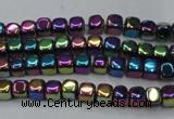 CHE852 15.5 inches 2*2mm dice platedhematite beads wholesale