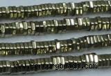 CHE915 15.5 inches 1*4mm hexagon plated hematite beads wholesale