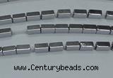 CHE954 15.5 inches 2*4mm cuboid plated hematite beads wholesale