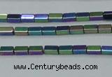 CHE958 15.5 inches 2*4mm cuboid plated hematite beads wholesale