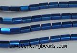 CHE959 15.5 inches 2*4mm cuboid plated hematite beads wholesale