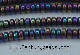 CHE963 15.5 inches 1.5*3mm rondelle plated hematite beads wholesale