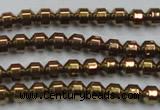 CHE975 15.5 inches 4*4mm plated hematite beads wholesale