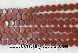 CHG121 15.5 inches 8mm flat heart red jasper beads wholesale