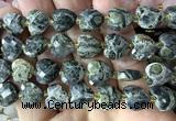 CHG316 15 inches 12mm faceted heart kambaba jasper beads