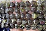 CHG362 15 inches 14mm faceted heart dragon blood jasper beads