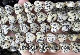 CHG366 15 inches 14mm faceted heart dalmatian jasper beads