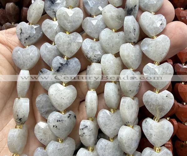 CHG372 15 inches 14mm faceted heart labradorite gemstone beads