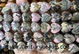 CHG373 15 inches 14mm faceted heart rhodonite gemstone beads
