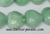 CHG99 15.5 inches 20*20mm faceted heart amazonite beads wholesale