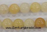 CHJ05 15.5 inches 12mm round honey jade stone beads wholesale