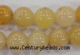 CHJ06 15.5 inches 14mm round honey jade stone beads wholesale