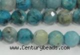 CHM213 15.5 inches 10mm faceted round blue hemimorphite beads
