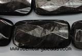 CHS40 15.5 inches 20*40mm faceted rectangle natural hypersthene beads