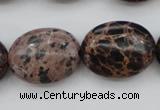 CIJ123 15.5 inches 13*18mm oval dyed impression jasper beads wholesale