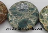 CIJ49 15.5 inches 40mm flat round impression jasper beads wholesale