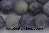 CIL111 15.5 inches 10mm round matte iolite gemstone beads