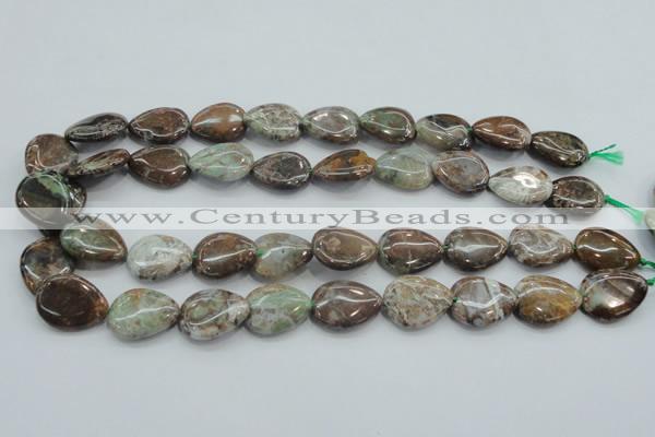 CJA04 15.5 inches 15*20mm teardrop green jasper beads wholesale