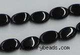 CJB16 16 inches 8*12mm oval natural jet gemstone beads wholesale