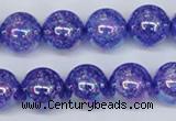 CKQ104 15.5 inches 12mm round AB-color dyed crackle quartz beads