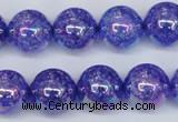 CKQ105 15.5 inches 14mm round AB-color dyed crackle quartz beads