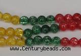 CKQ11 15.5 inches 6mm round dyed crackle quartz beads wholesale