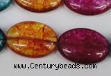 CKQ122 15.5 inches 20*30mm oval dyed crackle quartz beads