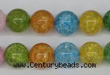CKQ15 15.5 inches 12mm round dyed crackle quartz beads wholesale