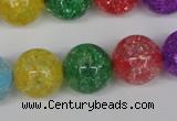 CKQ18 15.5 inches 18mm round dyed crackle quartz beads wholesale