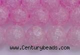 CKQ305 15.5 inches 14mm round dyed crackle quartz beads wholesale