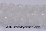 CKQ343 15.5 inches 6mm faceted round dyed crackle quartz beads