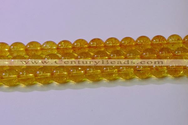 CKQ382 15.5 inches 8mm round dyed crackle quartz beads