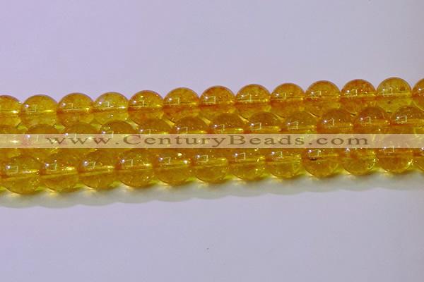 CKQ384 15.5 inches 12mm round dyed crackle quartz beads