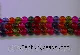 CKQ392 15.5 inches 8mm round dyed crackle quartz beads