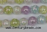 CKQ63 15.5 inches 10mm round AB-color dyed crackle quartz beads