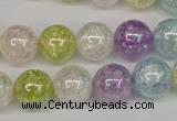 CKQ65 15.5 inches 14mm round AB-color dyed crackle quartz beads