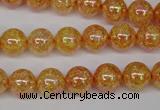 CKQ91 15.5 inches 6mm round AB-color dyed crackle quartz beads